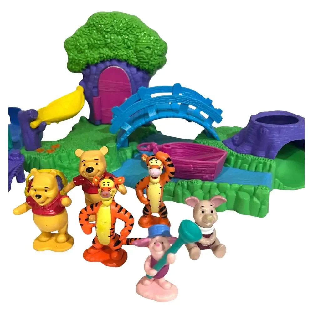 Winnie The Pooh 100 Acre Woods Playset Lot Vintage Characters Tree House 90s